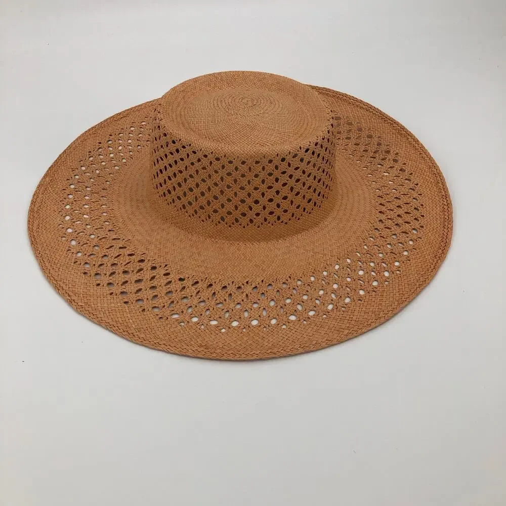 BRAND NEW Van Palma Opale Junior Woven Toquilla Straw Large Brim Hat Size Large